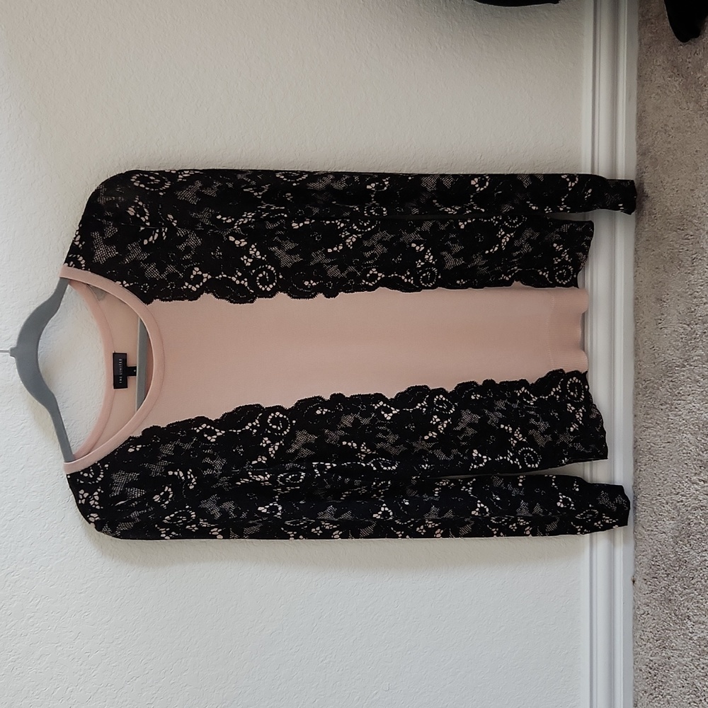 The Limited printed lace long-sleeve sweater
